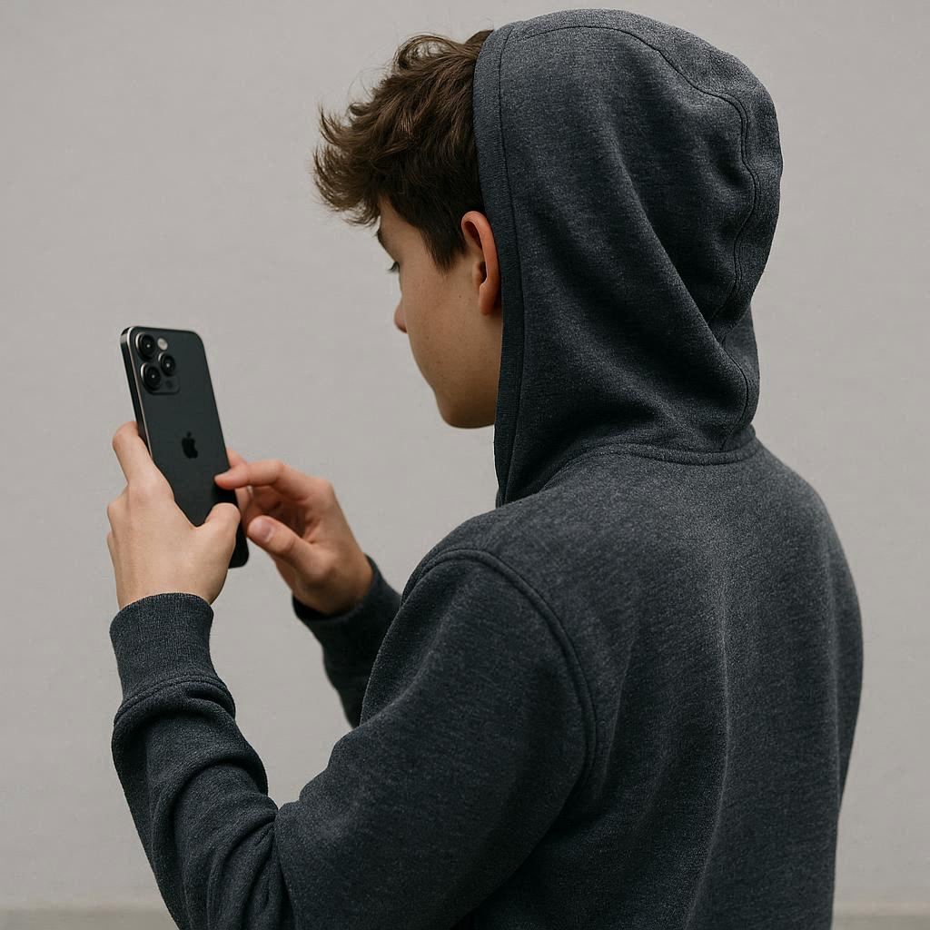 nastolatek z telefonem